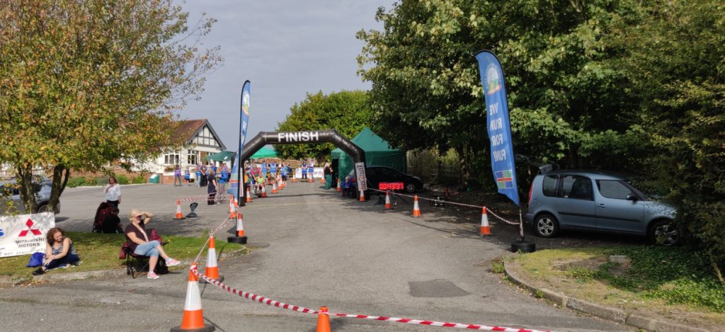Finish line, all ready for some runners to appear!